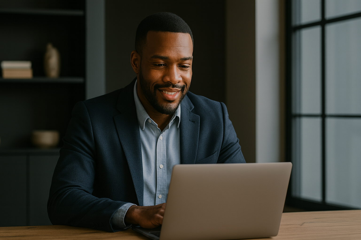 realtor on computer